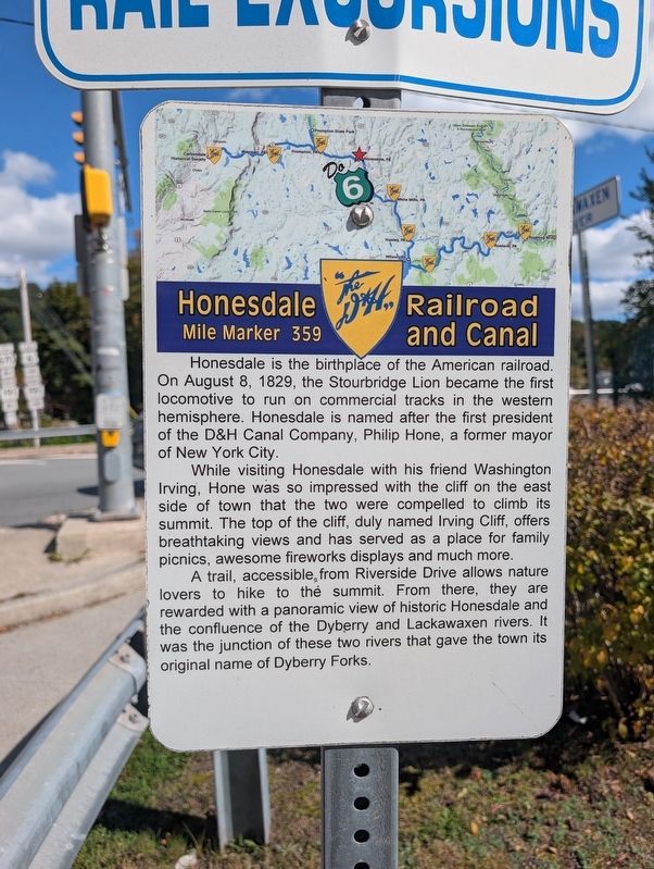 Honesdale Railroad and Canal Marker. Click for full size. Honesdale Railroad and Canal Marker image. Click for full size.