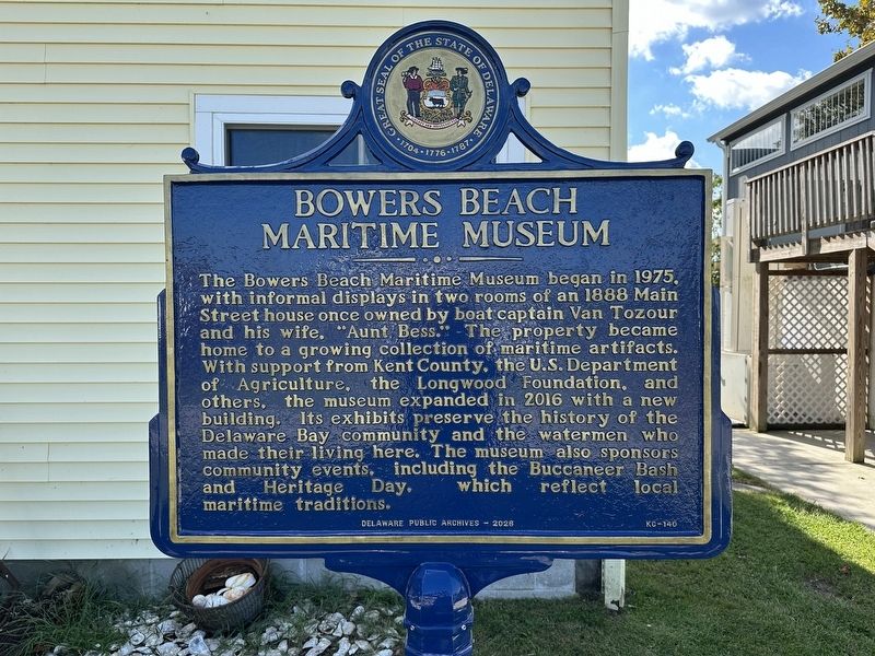 Bowers Beach Maritime Museum Marker. Click for full size. Bowers Beach Maritime Museum Marker image. Click for full size.