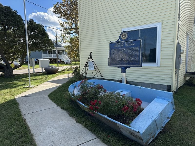 Bowers Beach Maritime Museum Marker - wide view. Click for full size. Bowers Beach Maritime Museum Marker - wide view image. Click for full size.