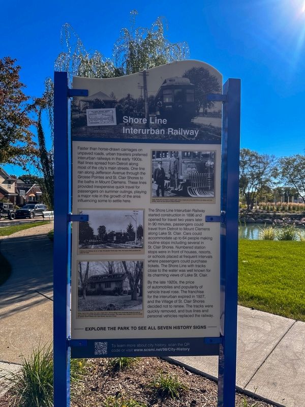 Shore Line Interurban Railway Marker. Click for full size. Shore Line Interurban Railway Marker image. Click for full size.