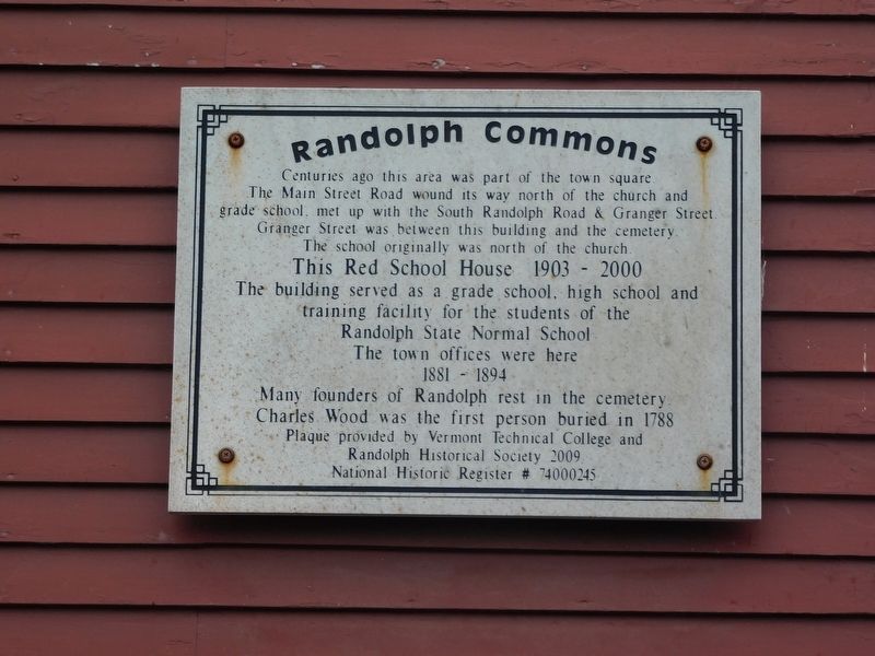 Randolph Commons Marker. Click for full size. Randolph Commons Marker image. Click for full size.
