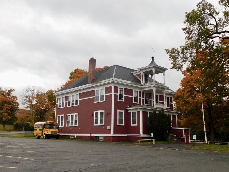 Randolph Commons Marker and Old Red Schoolhouse. Click for full size. Randolph Commons Marker and Old Red Schoolhouse image. Click for full size.