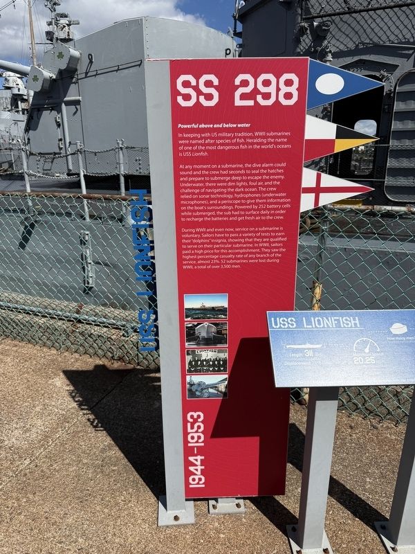 USS Lionfish Marker [Rear plaque] image. Click for full size.
