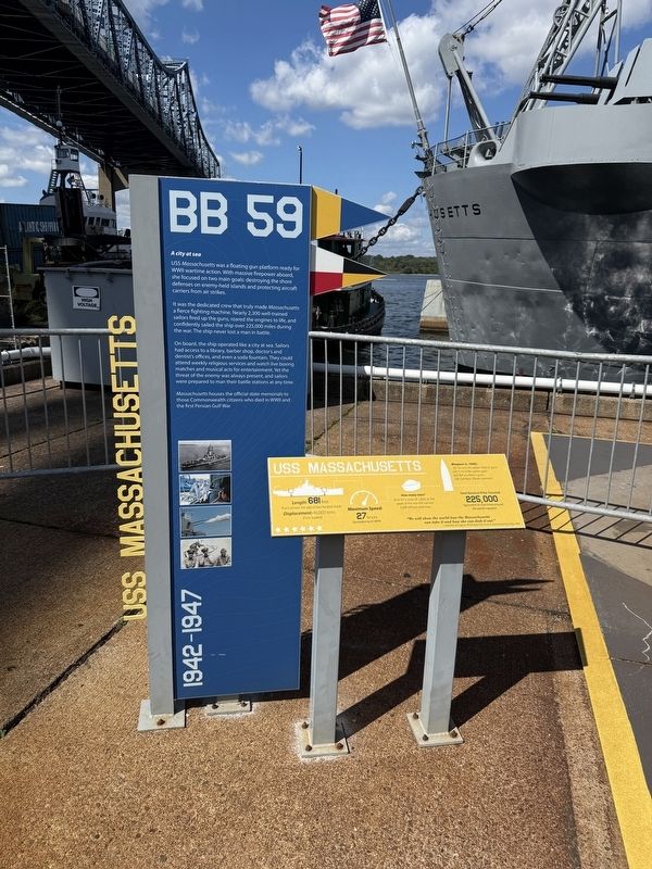 USS Massachusetts Marker. Click for full size. USS Massachusetts Marker image. Click for full size.