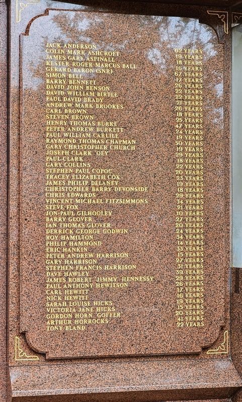 Hillsborough Memorial (Right Panel). Click for full size. Hillsborough Memorial (Right Panel) image. Click for full size.