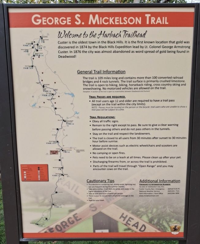 <i>Welcome to the Harbach Trailhead</i> Marker. Click for full size. <i>Welcome to the Harbach Trailhead</i> Marker image. Click for full size.