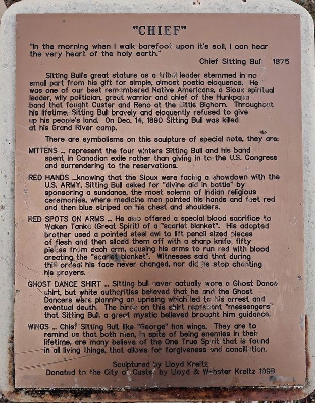Chief Sitting Bull Marker. Click for full size. Chief Sitting Bull Marker image. Click for full size.