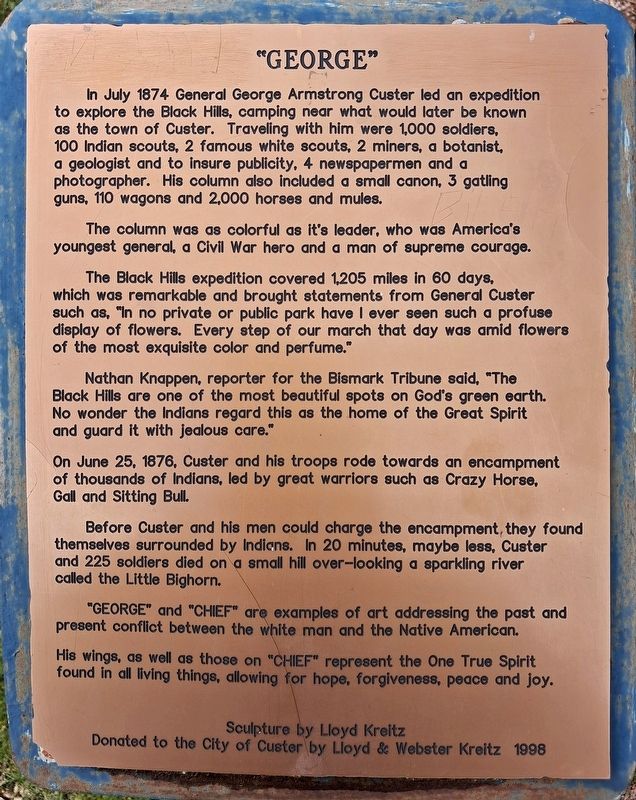 George Armstrong Custer Marker. Click for full size. George Armstrong Custer Marker image. Click for full size.