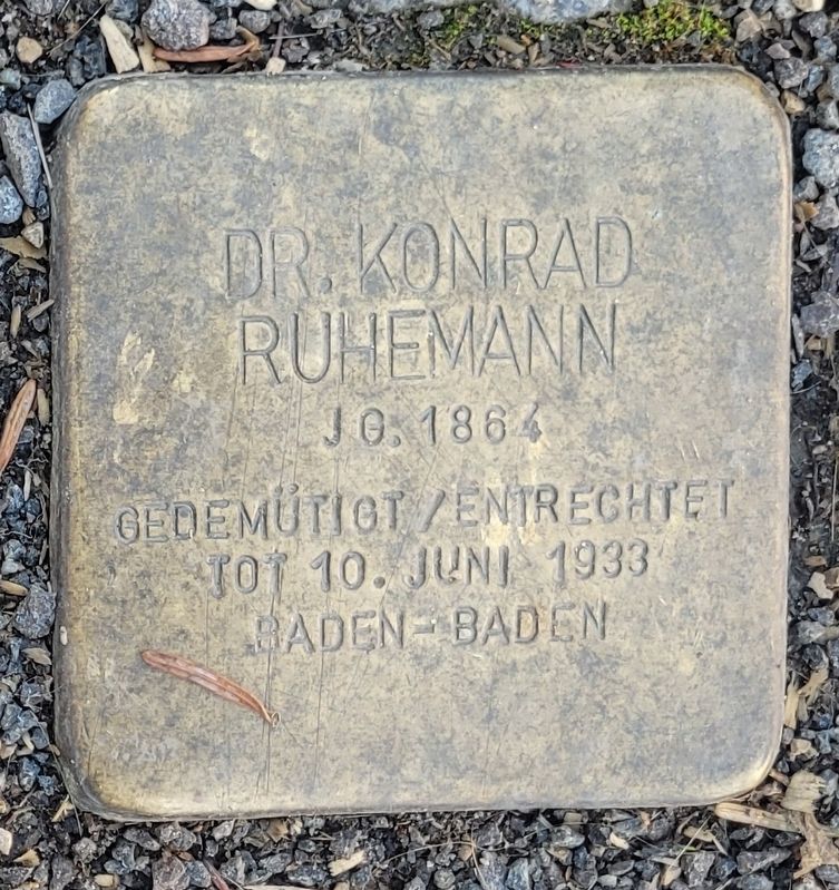 Dr. Konrad Ruhemann Marker. Click for full size. Dr. Konrad Ruhemann Marker image. Click for full size.