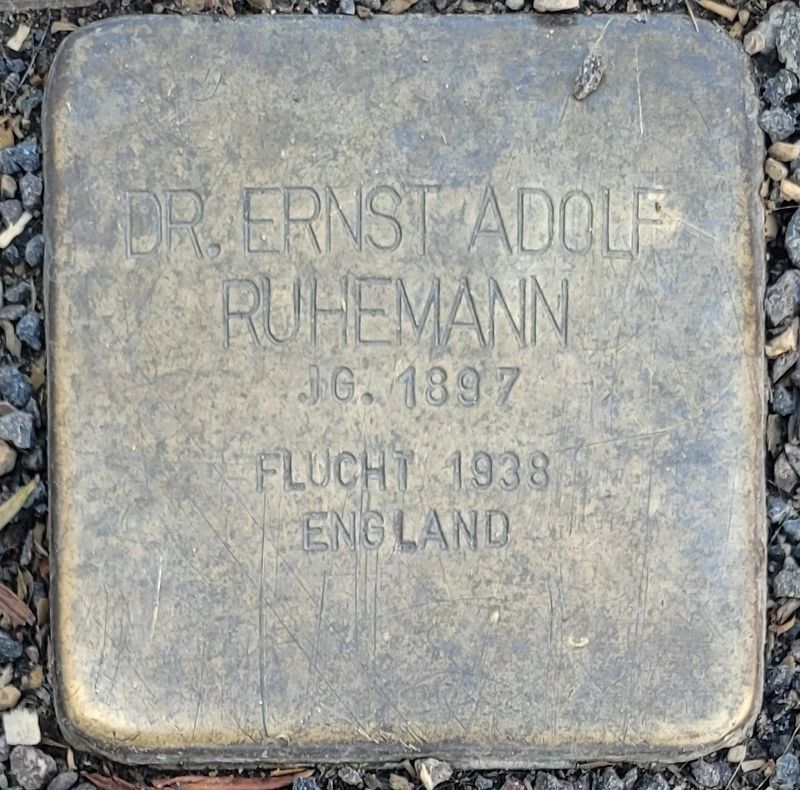 Dr. Ernst Adolf Ruhemann Marker. Click for full size. Dr. Ernst Adolf Ruhemann Marker image. Click for full size.