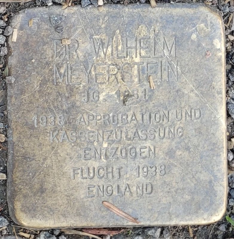 Dr. Wilhelm Meyer-Stein Marker. Click for full size. Dr. Wilhelm Meyer-Stein Marker image. Click for full size.