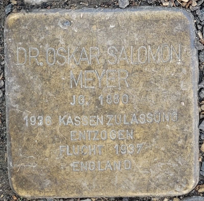 Dr. Oskar Salomon Meyer Marker. Click for full size. Dr. Oskar Salomon Meyer Marker image. Click for full size.
