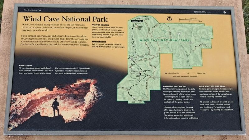 Wind Cave National Park Marker. Click for full size. Wind Cave National Park Marker image. Click for full size.