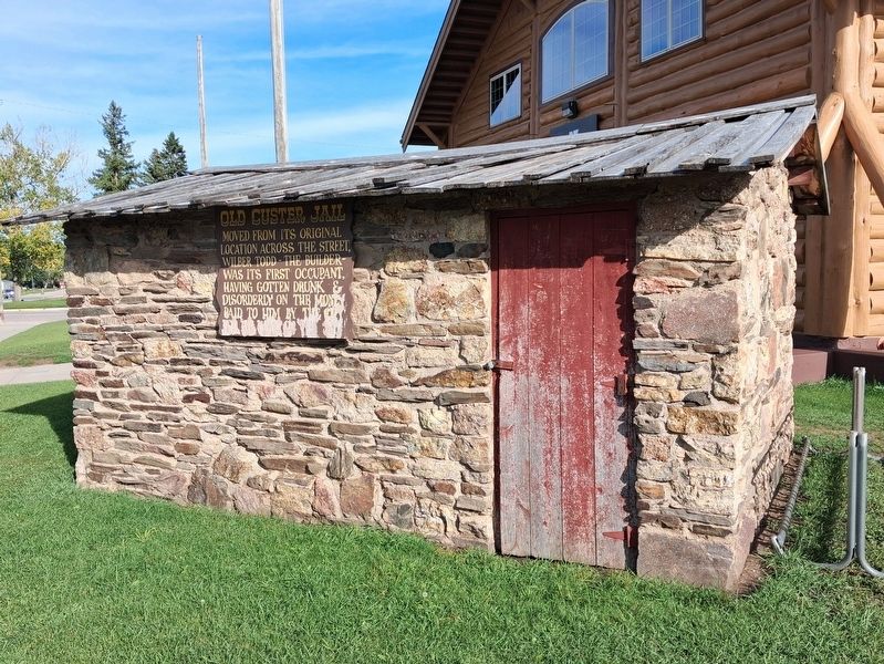 Old Custer Jail and Marker. Click for full size. Old Custer Jail and Marker image. Click for full size.
