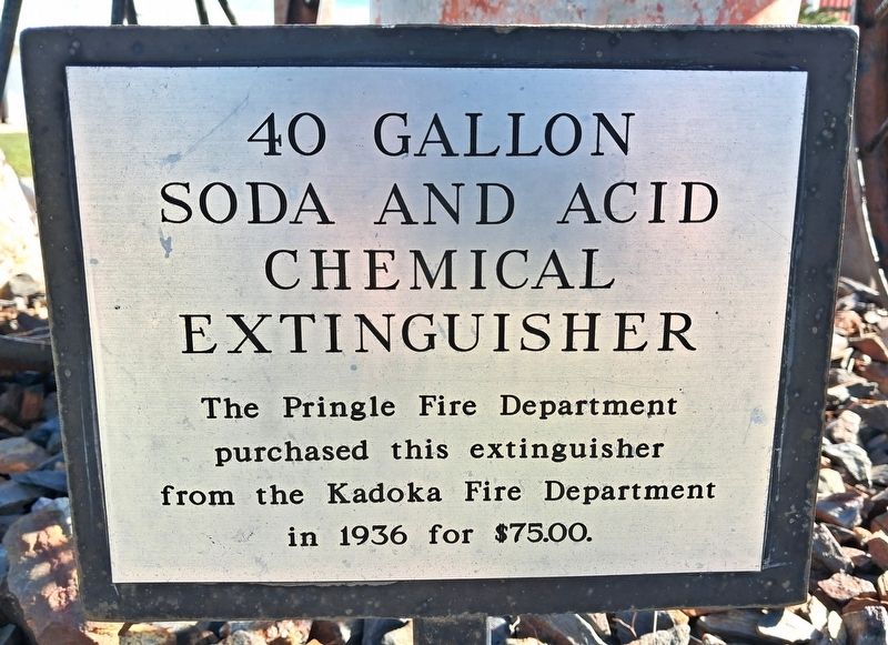 40 Gallon Soda and Acid Chemical Extinguisher Marker. Click for full size. 40 Gallon Soda and Acid Chemical Extinguisher Marker image. Click for full size.