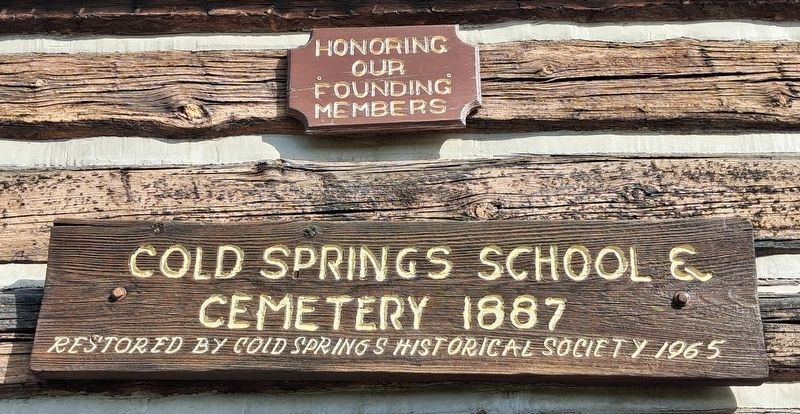 Cold Springs School & Cemetery Marker. Click for full size. Cold Springs School & Cemetery Marker image. Click for full size.