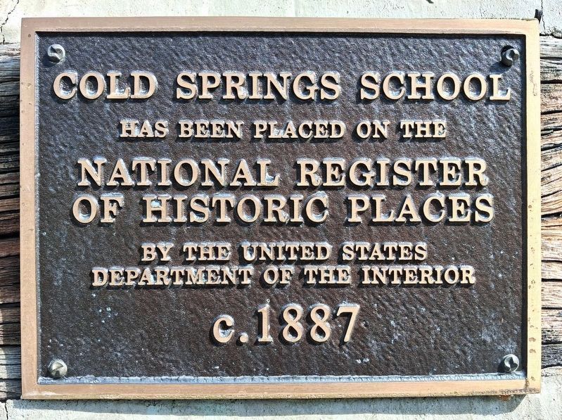 Cold Springs School & Cemetery NRHP Marker. Click for full size. Cold Springs School & Cemetery NRHP Marker image. Click for full size.
