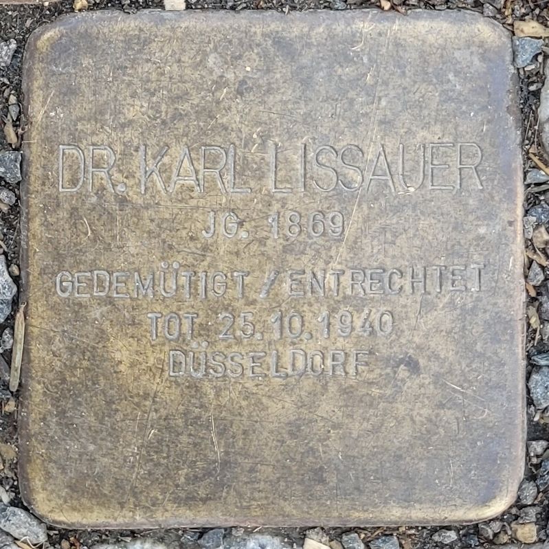 Dr. Karl Lissauer Marker. Click for full size. Dr. Karl Lissauer Marker image. Click for full size.