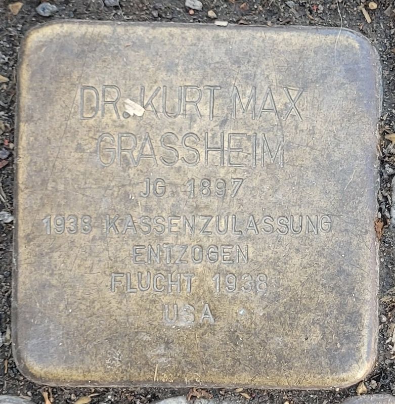 Dr. Kurt Max Grassheim Marker. Click for full size. Dr. Kurt Max Grassheim Marker image. Click for full size.