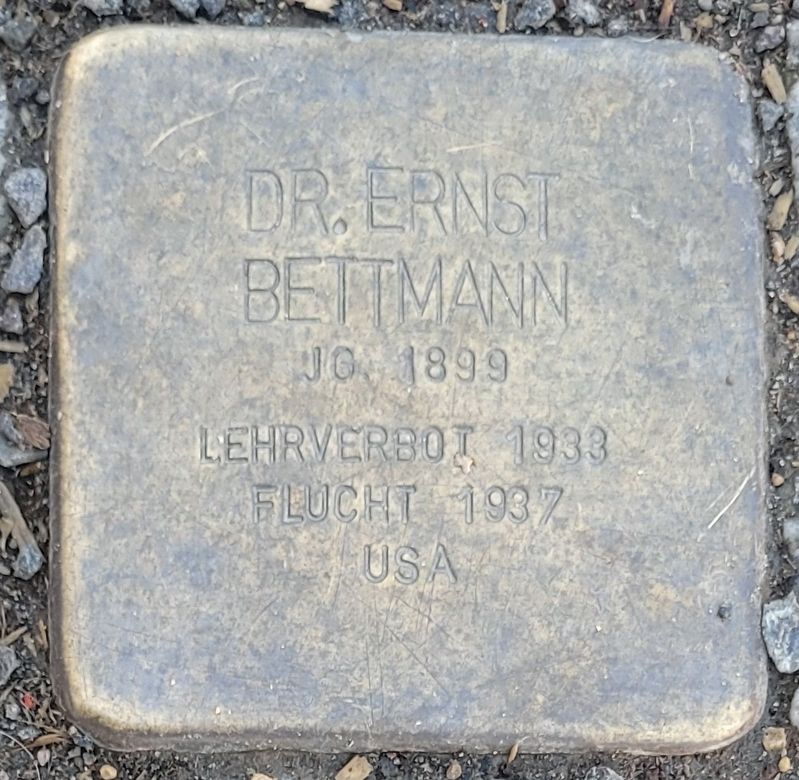Dr. Ernst Bettmann Marker. Click for full size. Dr. Ernst Bettmann Marker image. Click for full size.