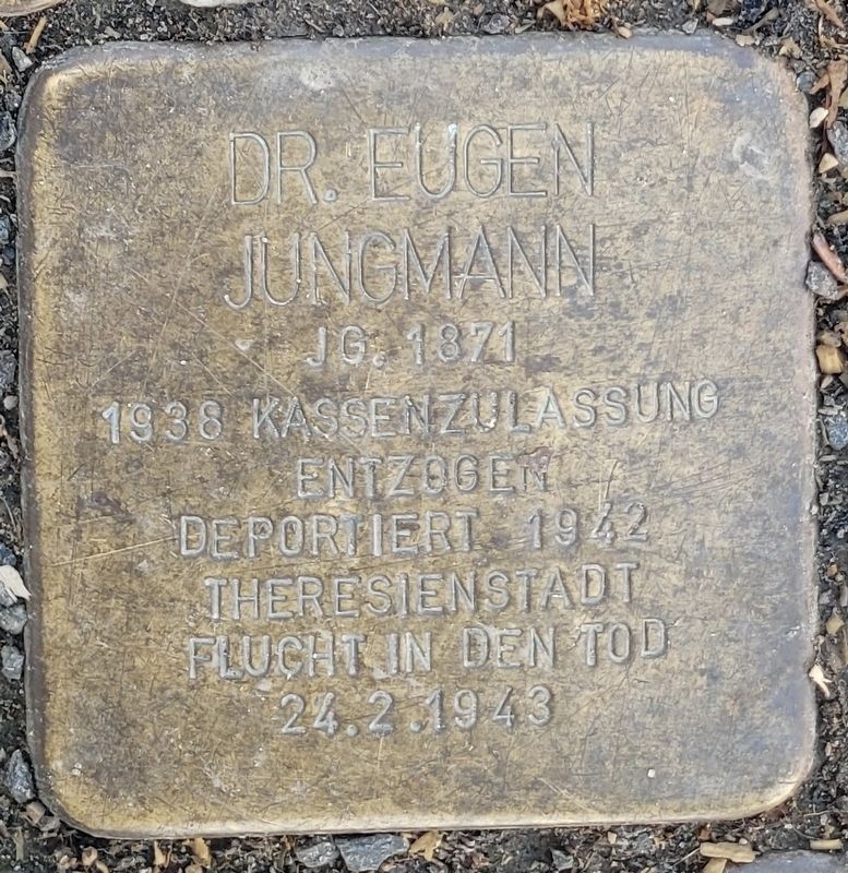 Dr. Eugen Jungmann Marker. Click for full size. Dr. Eugen Jungmann Marker image. Click for full size.