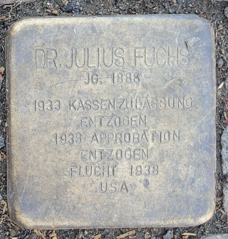 Dr. Julius Fuchs Marker. Click for full size. Dr. Julius Fuchs Marker image. Click for full size.