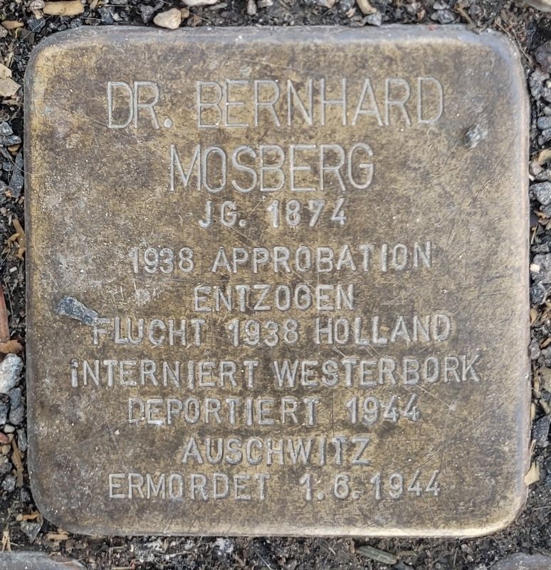 Dr. Bernhard Mosberg Marker. Click for full size. Dr. Bernhard Mosberg Marker image. Click for full size.