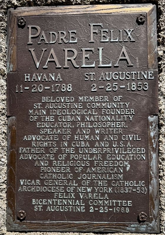 Padre Felix Varela Marker image. Click for full size.