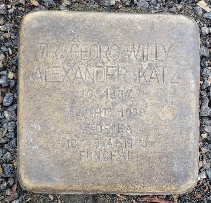 Dr. Georg Willy Alexander-Katz Marker. Click for full size. Dr. Georg Willy Alexander-Katz Marker image. Click for full size.