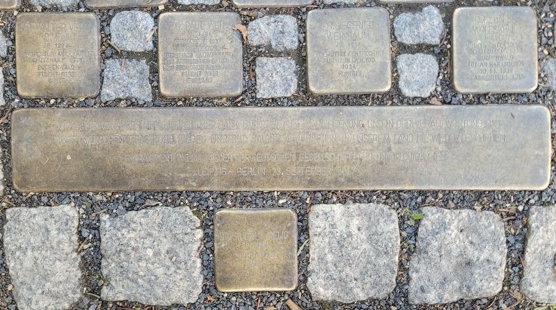 Memorial to the Persecuted Jewish Members Marker. Click for full size. Memorial to the Persecuted Jewish Members Marker image. Click for full size.
