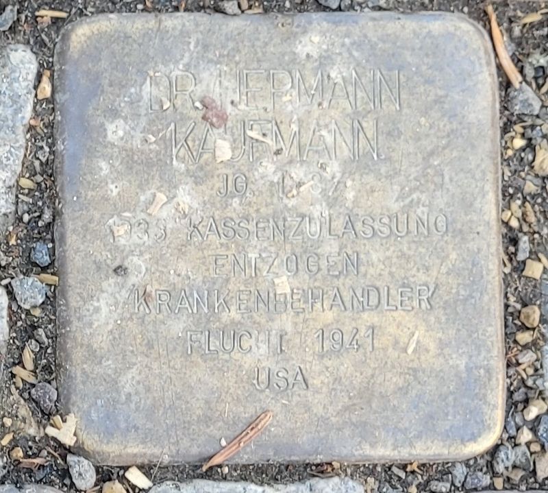 Dr. Hermann Kaufmann Marker. Click for full size. Dr. Hermann Kaufmann Marker image. Click for full size.