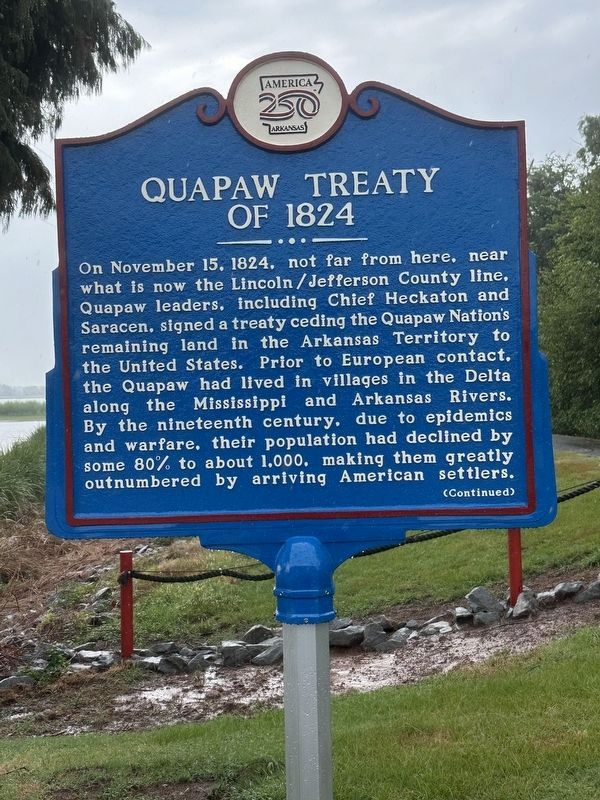 Quapaw Treaty of 1824 Marker, Side One. Click for full size. Quapaw Treaty of 1824 Marker, Side One image. Click for full size.