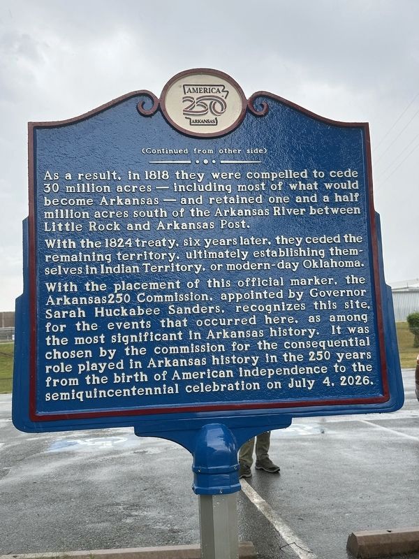 Quapaw Treaty of 1824 Marker, Side Two. Click for full size. Quapaw Treaty of 1824 Marker, Side Two image. Click for full size.