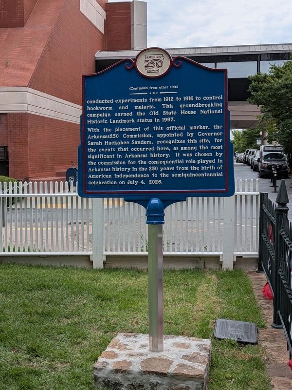 Arkansas' Original State Capitol Marker, Side Two. Click for full size. Arkansas' Original State Capitol Marker, Side Two image. Click for full size.