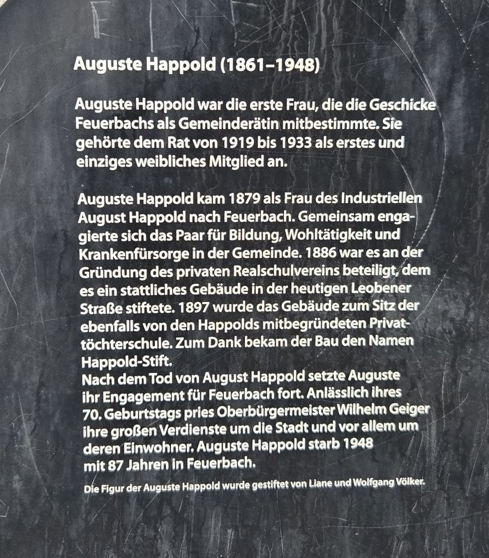 Auguste Happold Marker. Click for full size. Auguste Happold Marker image. Click for full size.