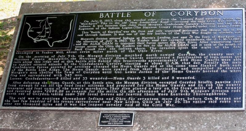 Battle of Corydon Marker image. Click for full size.