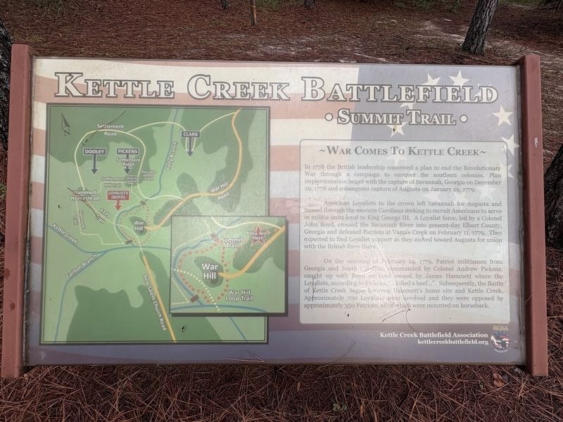 War Comes to Kettle Creek Marker. Click for full size. War Comes to Kettle Creek Marker image. Click for full size.