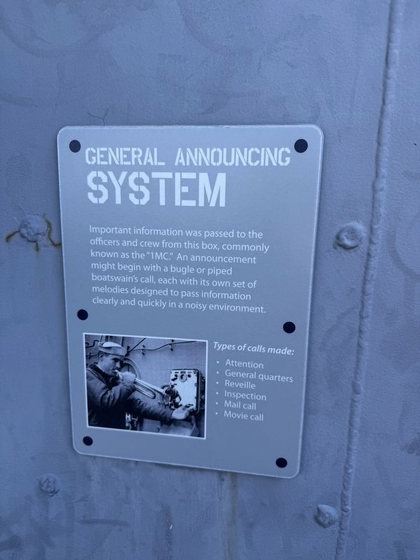 General Announcing System Marker. Click for full size. General Announcing System Marker image. Click for full size.