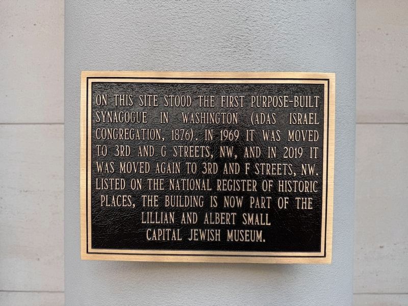 Adas Israel Congregation Marker image. Click for full size.