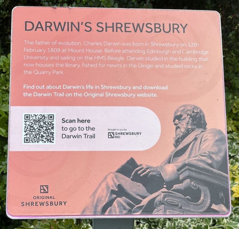 Darwin's Shrewsbury Marker. Click for full size. Darwin's Shrewsbury Marker image. Click for full size.