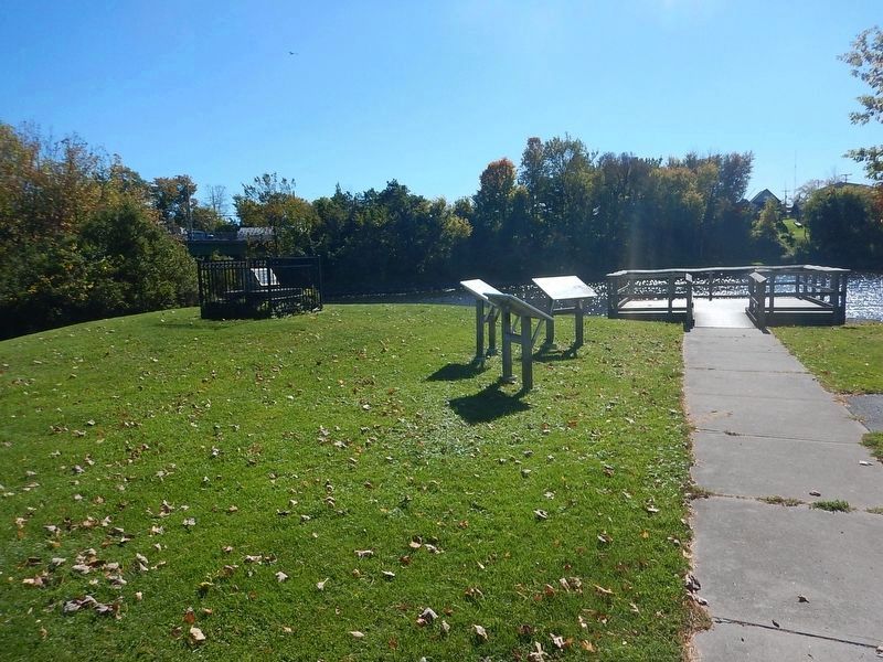 Wideview of the three (3) Massena Springs, New York Markers. Click for full size. Wideview of the three (3) Massena Springs, New York Markers image. Click for full size.