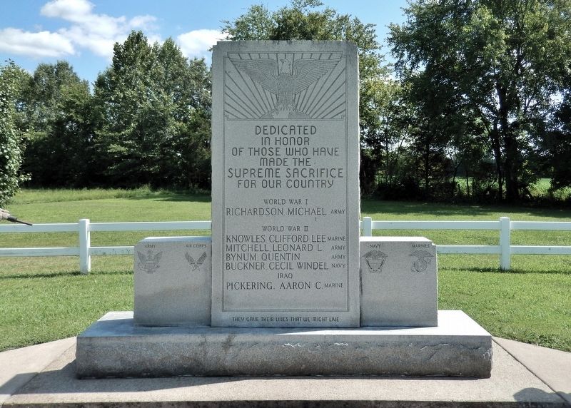 Dedicated in Honor of Those Who Have Made the Supreme Sacrifice for Our Country. Click for full size. Dedicated in Honor of Those Who Have Made the Supreme Sacrifice for Our Country image. Click for full size.
