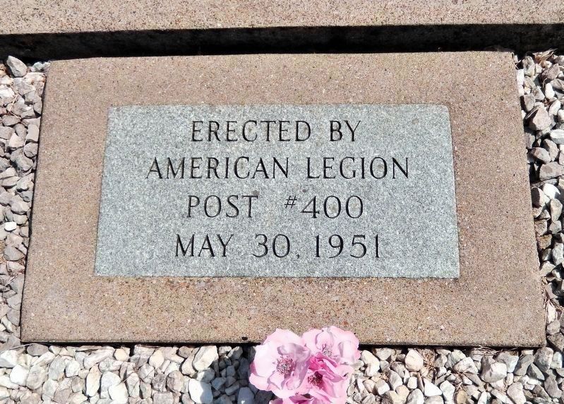 Erected 30 May 1951 by American Legion Post #400. Click for full size. Erected 30 May 1951 by American Legion Post #400 image. Click for full size.