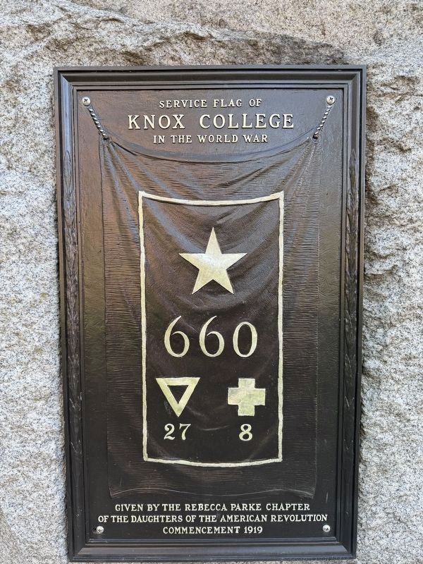 Service Flag of Knox College Plaque. Click for full size. Service Flag of Knox College Plaque image. Click for full size.