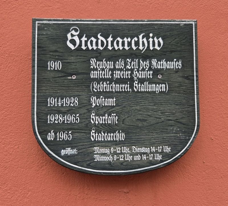 Stadtarchiv / City Archives Marker. Click for full size. Stadtarchiv / City Archives Marker image. Click for full size.