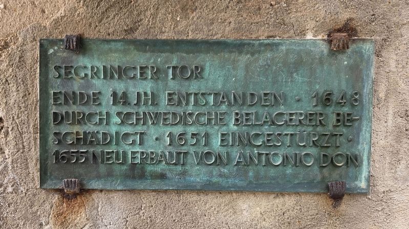 Segringer Tor / Segringen Gate Marker. Click for full size. Segringer Tor / Segringen Gate Marker image. Click for full size.