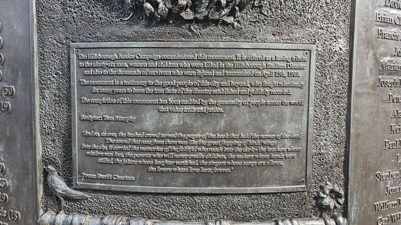 Hillsborough Disaster Memorial. Click for full size. Hillsborough Disaster Memorial image. Click for full size.