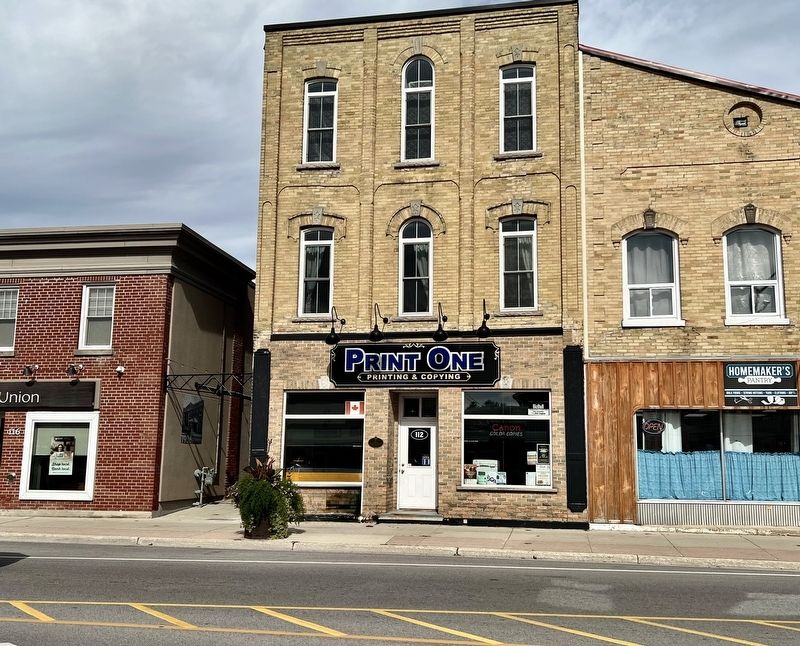 Mount Forest Heritage Building 112 Main Street East Marker. Click for full size. Mount Forest Heritage Building 112 Main Street East Marker image. Click for full size.