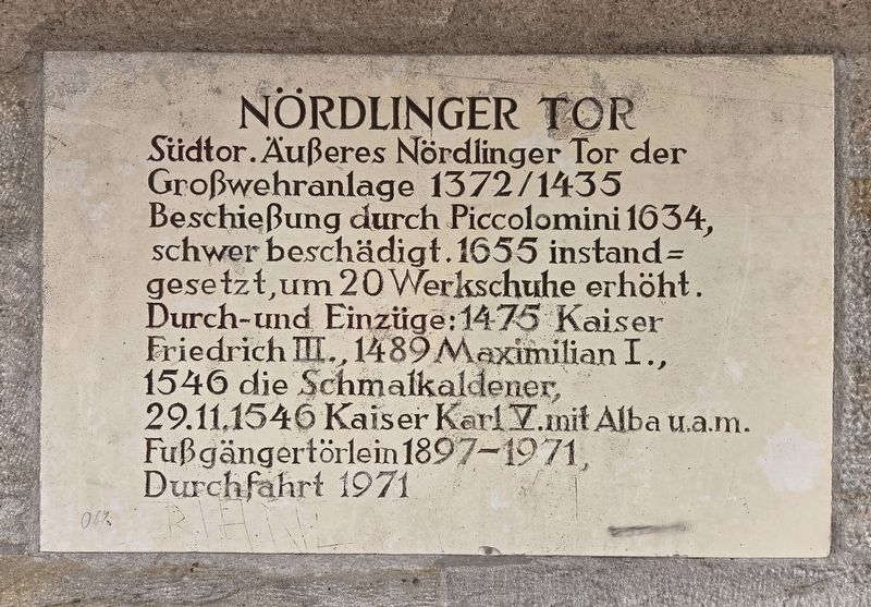 Nördlinger Tor / Nördlingen Gate Marker. Click for full size. Nördlinger Tor / Nördlingen Gate Marker image. Click for full size.