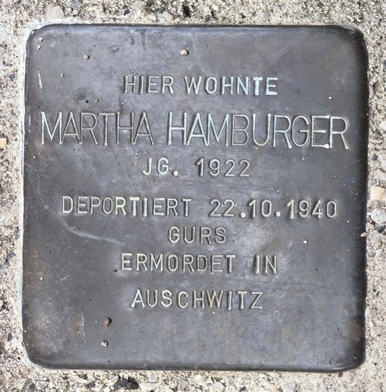 Martha Hamburger Marker. Click for full size. Martha Hamburger Marker image. Click for full size.